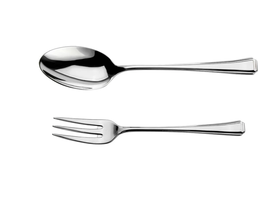 Arthur Price of England Stainless Steel Harley Large Serving Spoon and Fork Set - Premium Cutlery