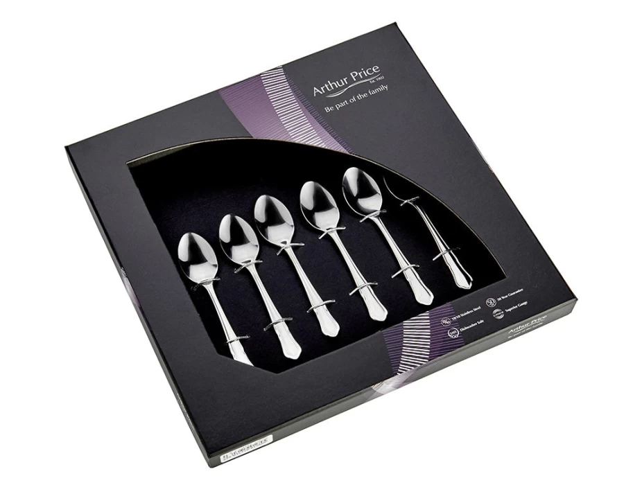 Arthur Price Classic Stainless Steel Coffee Spoons, Set of 6 - Everyday Elegance