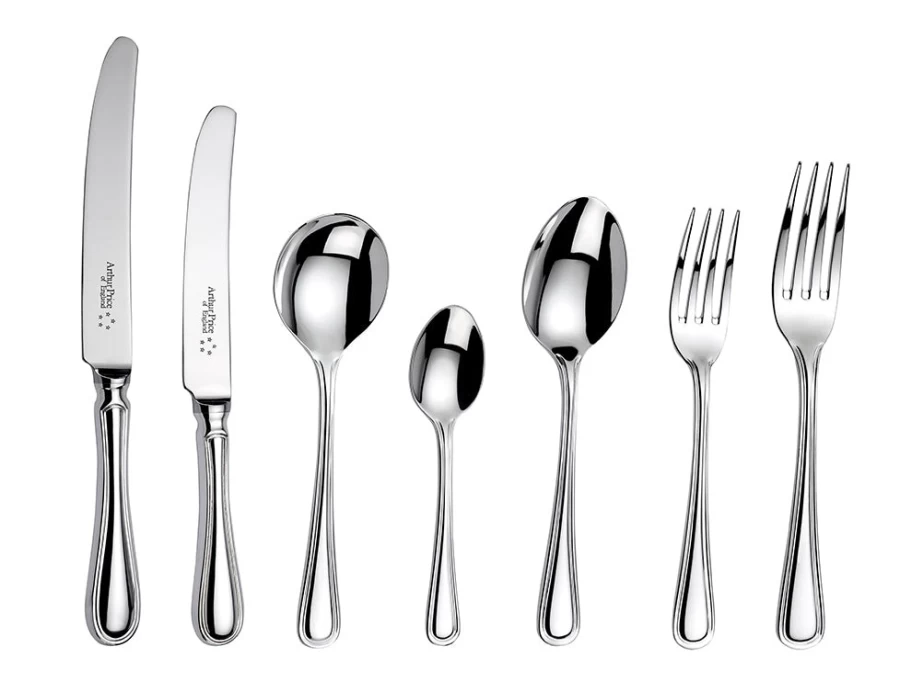 Arthur Price of England 58-Piece Stainless Steel Canteen Cutlery Set, 8-Person Place Setting, Britannia Collection