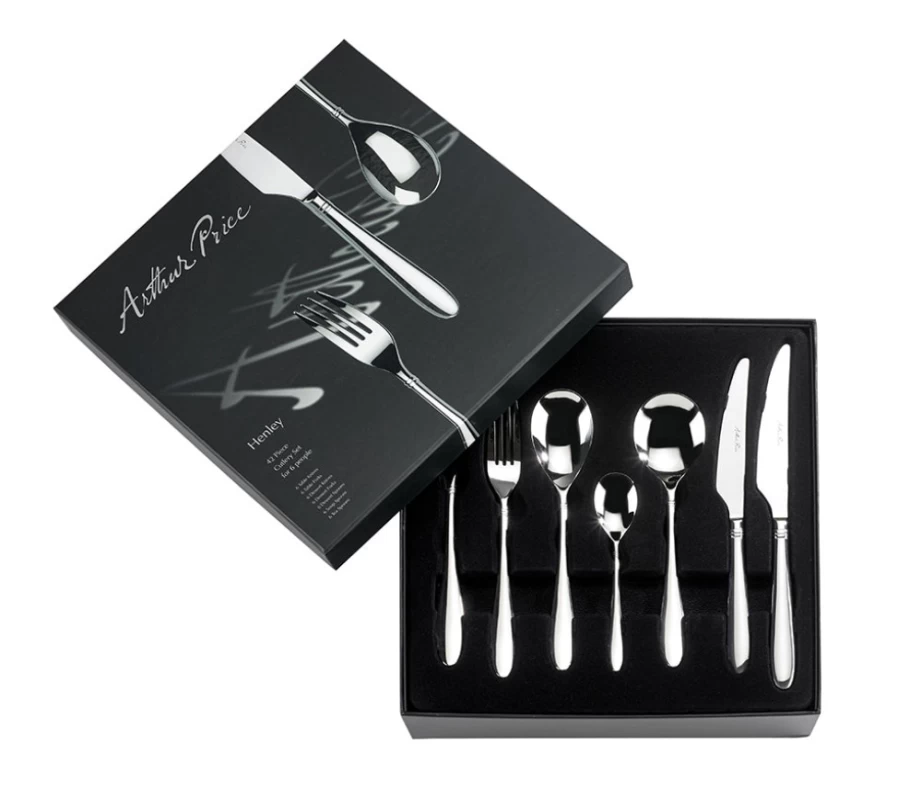 Arthur Price Signature Henley 42-Piece Stainless Steel Cutlery Set, 6-Person Place Setting, Gift Boxed