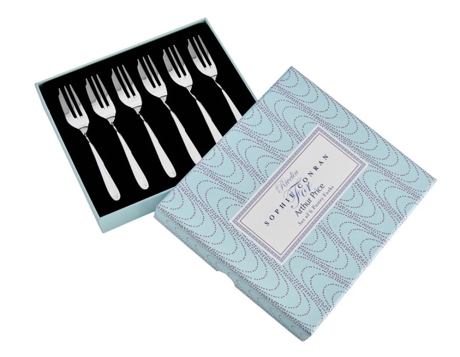 Arthur Price Stainless Steel Set of 6 Pastry Forks - Rivelin Collection