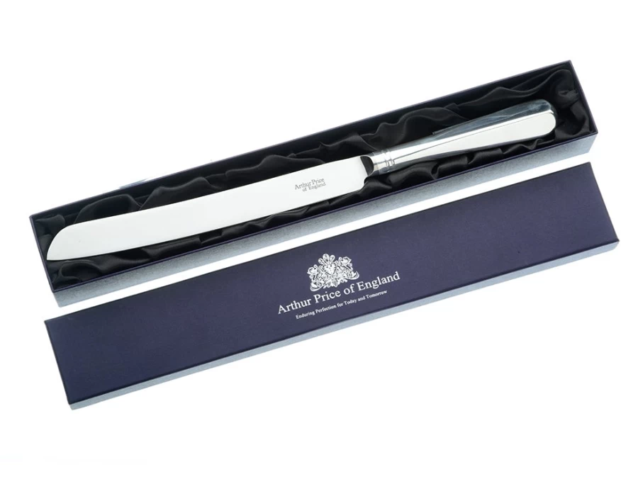 Arthur Price of England Rattail Wedding Cake Knife - Stainless Steel Elegant Bridal Cake Cutting Server