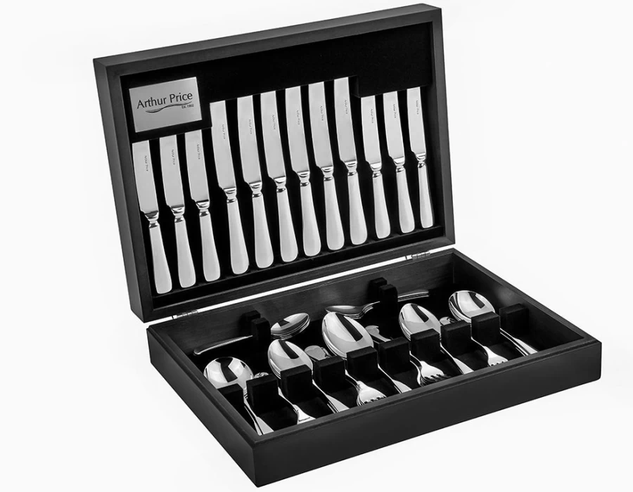 Arthur Price 44-Piece Old English Stainless Steel Cutlery Set - 6-Person Place Setting, Everyday Classic Canteen
