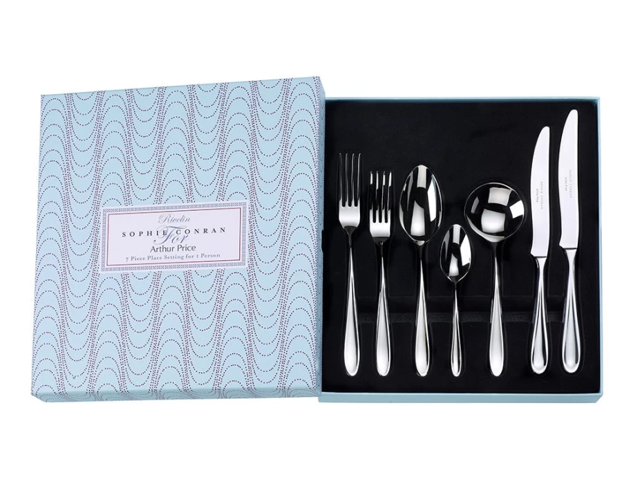 Arthur Price 7-Piece Stainless Steel Place Setting - Elegant Tableware Set in Gift Box