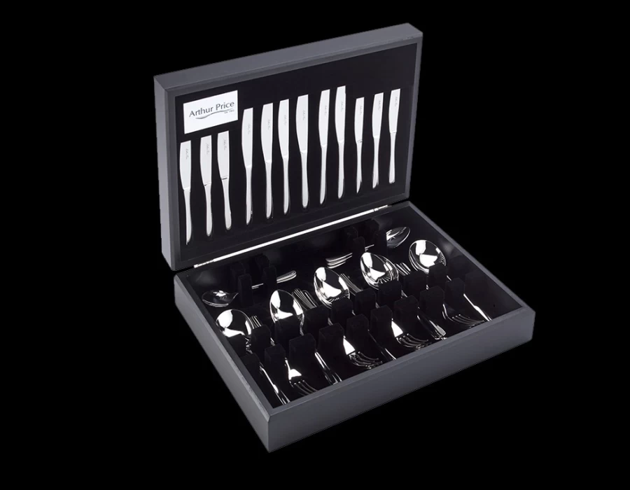 Arthur Price Signature Warwick 58-Piece Stainless Steel Cutlery Set for 8 Place Settings - Luxury Flatware Canteen