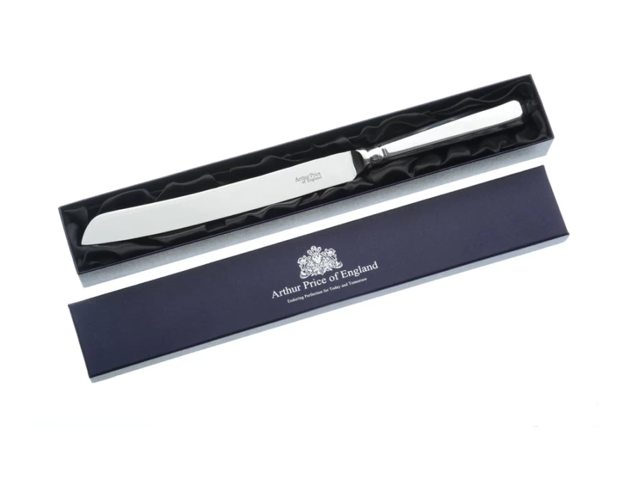 Arthur Price Grecian Wedding Cake Knife - Stainless Steel Elegant Cake Cutting Server for Weddings