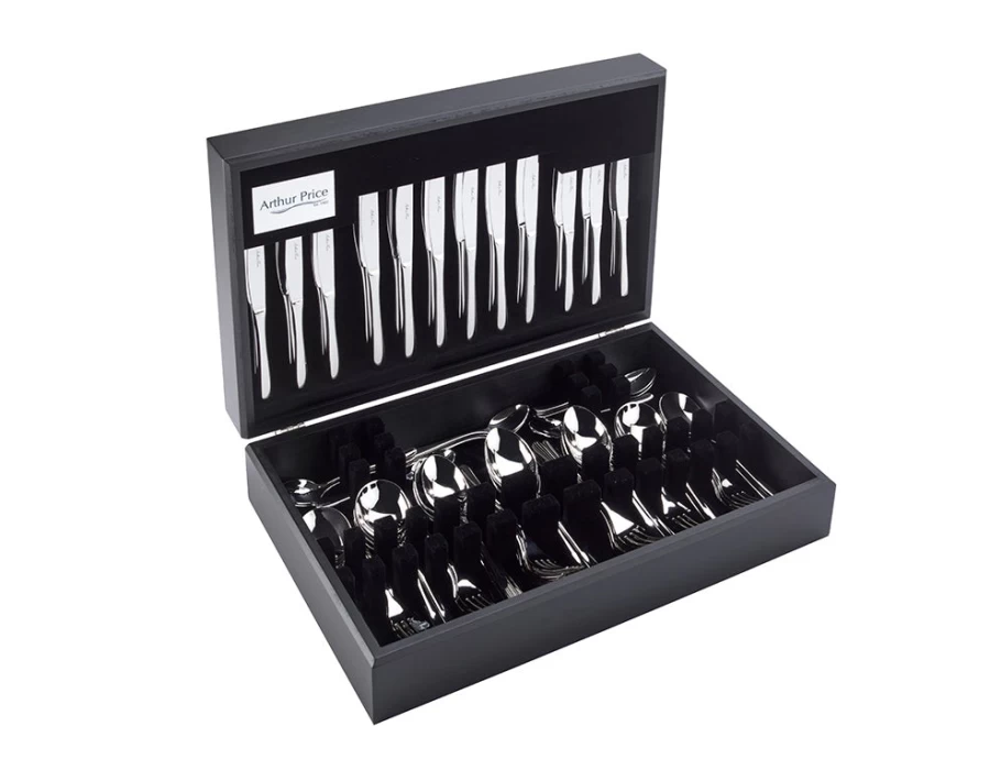 Arthur Price Signature Warwick 88-Piece Stainless Steel Cutlery Set for 12 Persons - Luxury Canteen Cutlery Collection