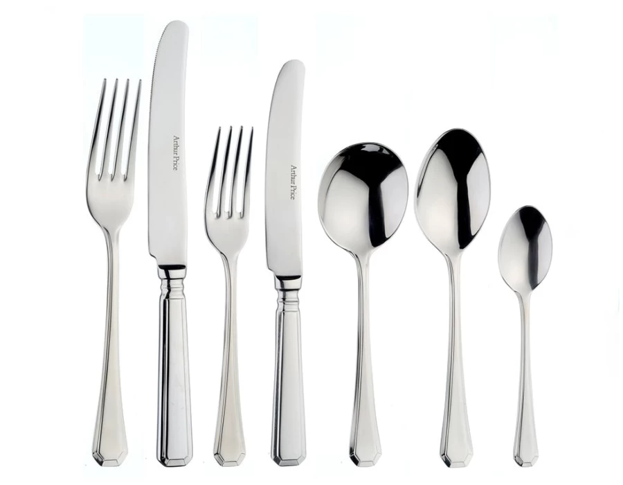 Arthur Price Classic Grecian 7-Piece Stainless Steel Cutlery Set - Single Person Place Setting in Gift Box