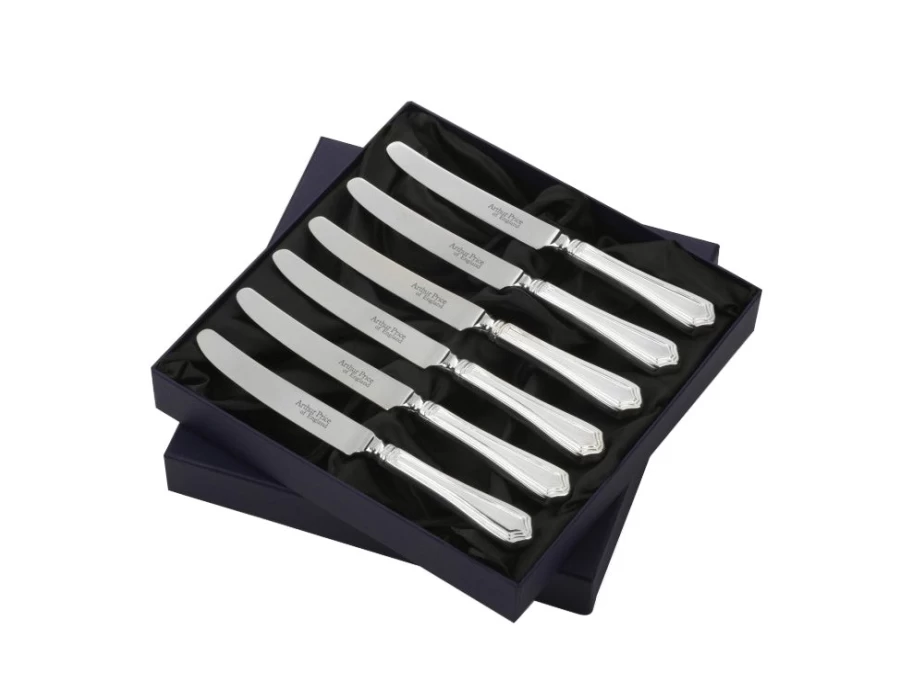 Arthur Price Chester Set of 6 Stainless Steel Tea Knives - England Made Cutlery