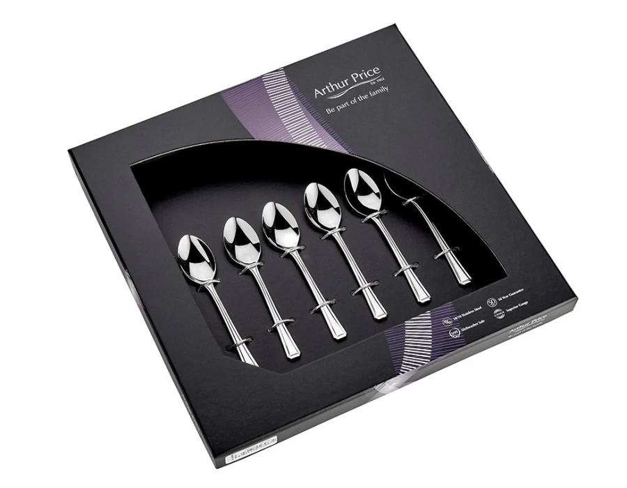 Arthur Price Everyday Classic Harley 6-Piece Stainless Steel Teaspoons Set