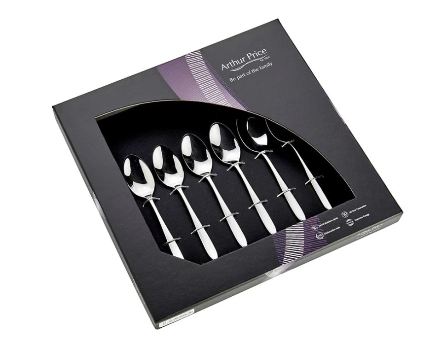 Arthur Price Everyday Classic Willow 6-Piece Stainless Steel Teaspoons Set