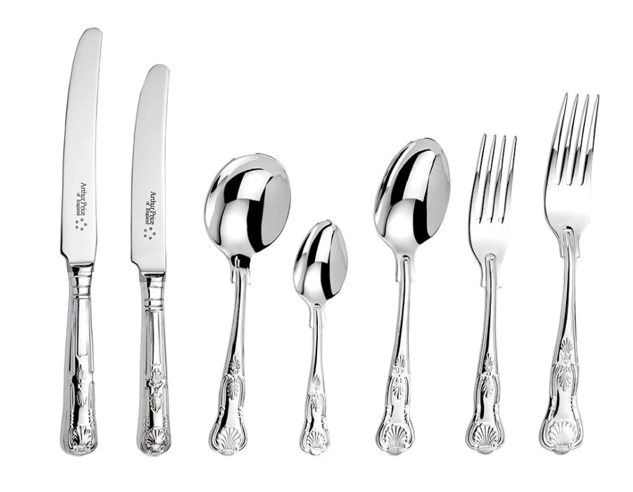 Arthur Price of England Kings 88-Piece Stainless Steel Cutlery Set - 12-Person Canteen Service