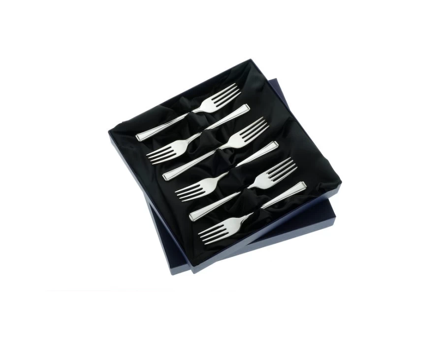 Arthur Price of England Harley 6 Stainless Steel Fruit Forks - Set of 6 Elegant Dessert Forks