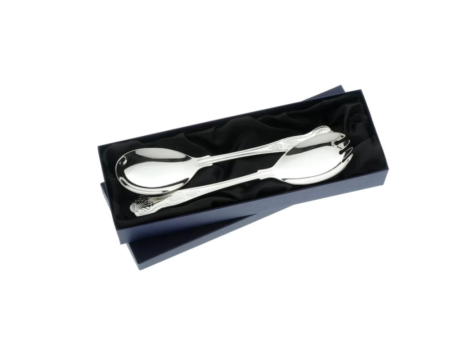 Arthur Price Kings Salad Serving Spoon and Fork Set - Stainless Steel Cutlery - Single Piece - England Luxury Flatware