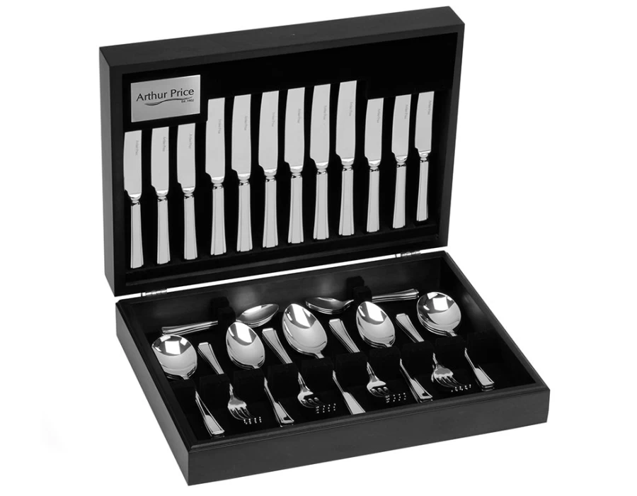 Arthur Price 58-Piece Stainless Steel Canteen Set - Classic 8-Person Dinnerware Service for Everyday Use