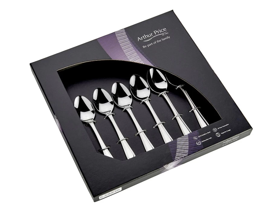 Arthur Price Everyday Classic Britannia 6-Piece Stainless Steel Teaspoon Set