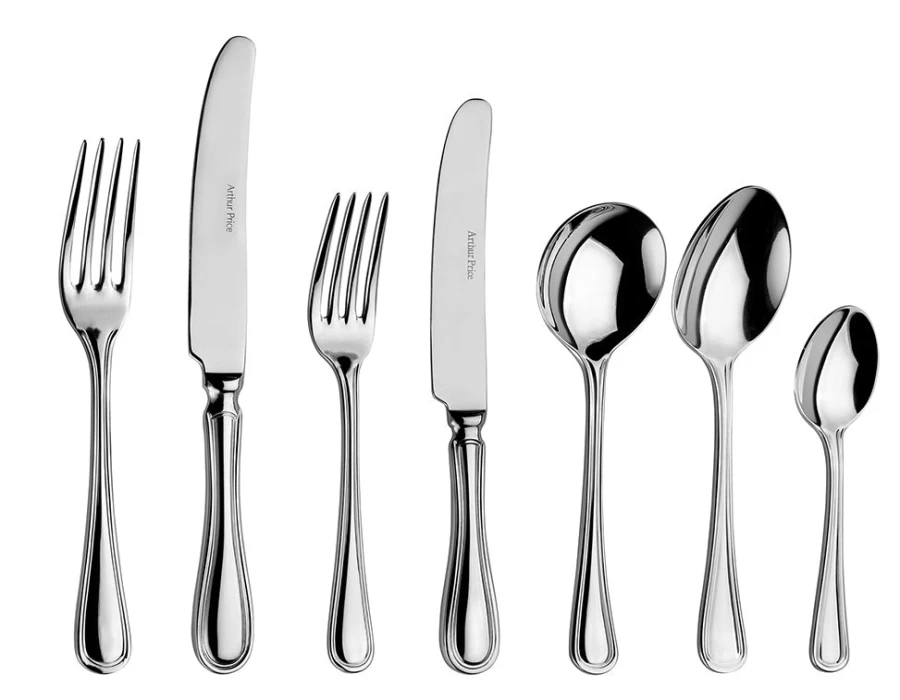 Arthur Price Britannia 7-Piece Stainless Steel Cutlery Set - Classic Everyday Single Person Place Setting in Gift Box