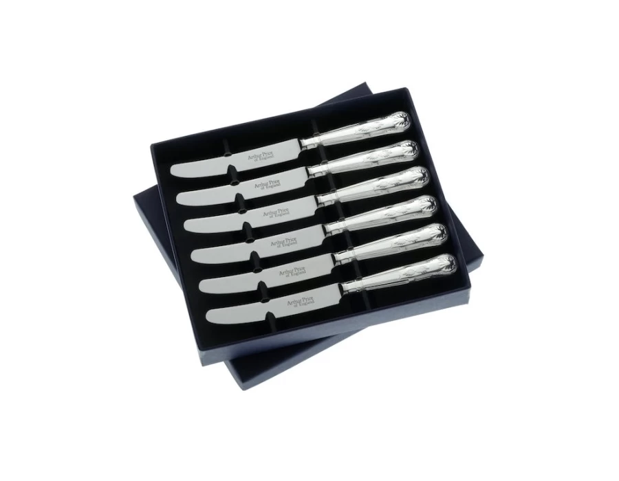 Arthur Price of England Kings Set of 6 Stainless Steel Tea Knives - Luxury Cutlery Collection