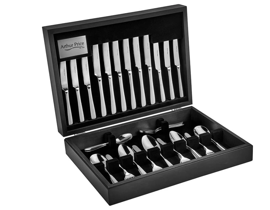 Arthur Price 44-Piece Stainless Steel Willow Canteen Set - 6-Person Dinnerware, Classic Everyday Tableware