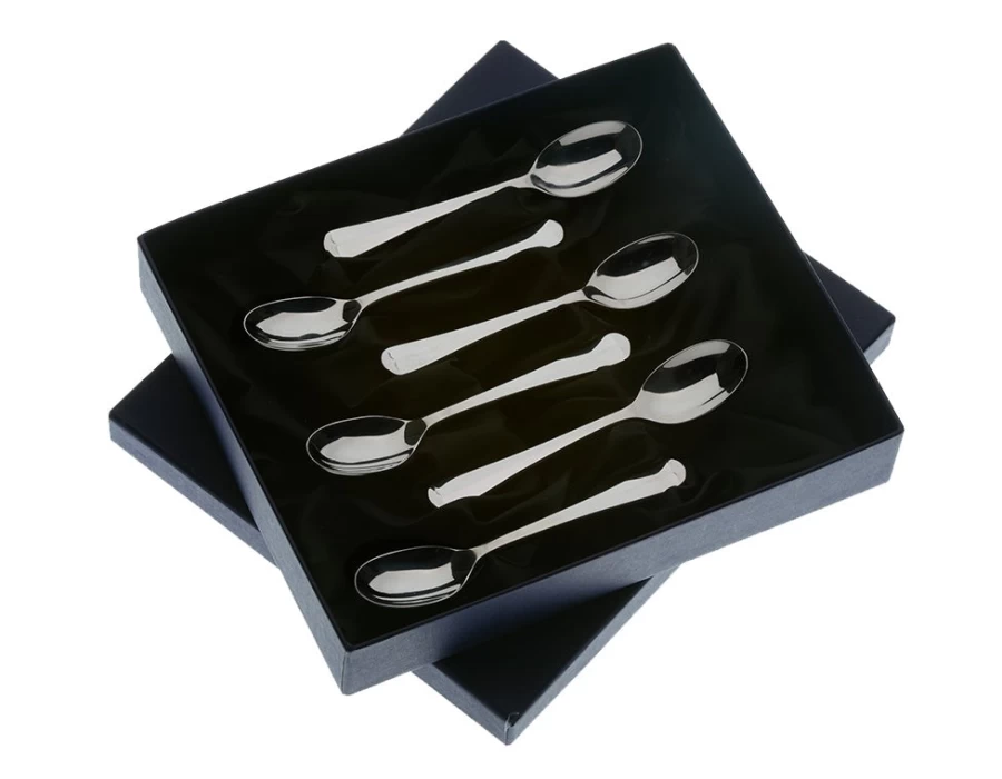 "Arthur Price Rattail 6 Coffee Spoons Set - Stainless Steel Dessert Spoons - Elegant English Cutlery"
