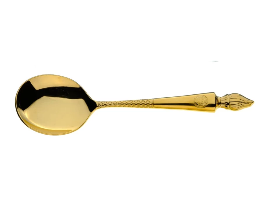 Arthur Price Luxury Gold Plated Soup Spoon - Single, Empire Flame Design