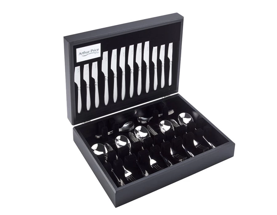Arthur Price Signature Henley 58-Piece Stainless Steel Cutlery Set for 8 Place Settings - Elegant Canteen Dining Collection