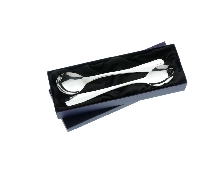 Arthur Price Silver Plated Baguette Salad Serving Spoon and Fork Set - England Luxury Cutlery