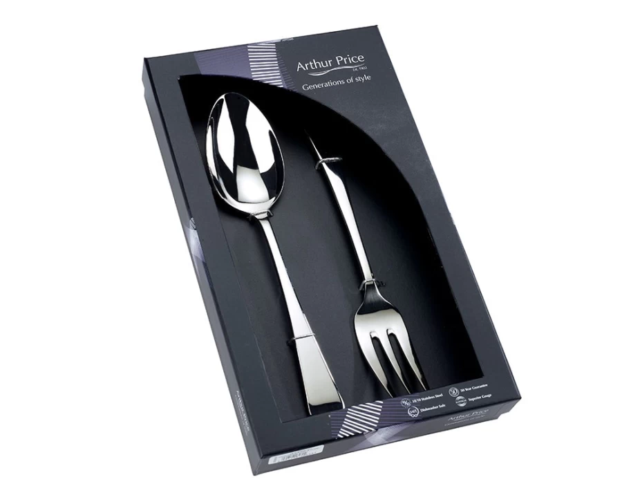 Arthur Price Everyday Classic Old English Stainless Steel Large Serving Spoon and Fork Set - Single Box