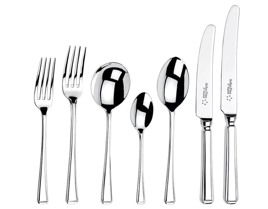 Arthur Price of England 84-Piece Stainless Steel Canteen Cutlery Set, 8-Person Place Setting, Harley Collection