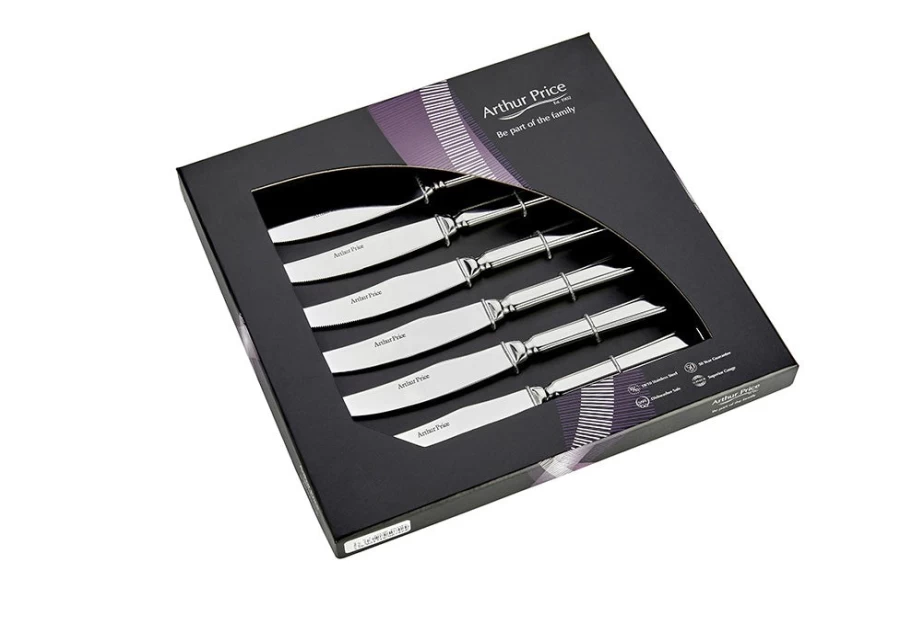 Arthur Price Everyday Classic Harley 6-Piece Steak Knife Set - Premium Stainless Steel Cutlery