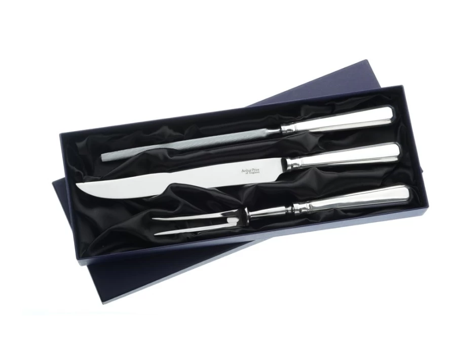 Arthur Price of England Grecian 3-Piece Stainless Steel Carving Set - Knife, Fork, and Server