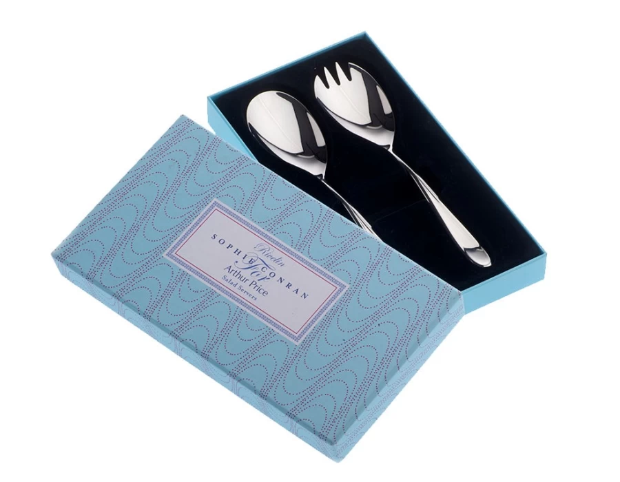Arthur Price Stainless Steel Salad Servers Set - Rivelin Pair, Elegant & Durable Serving Utensils