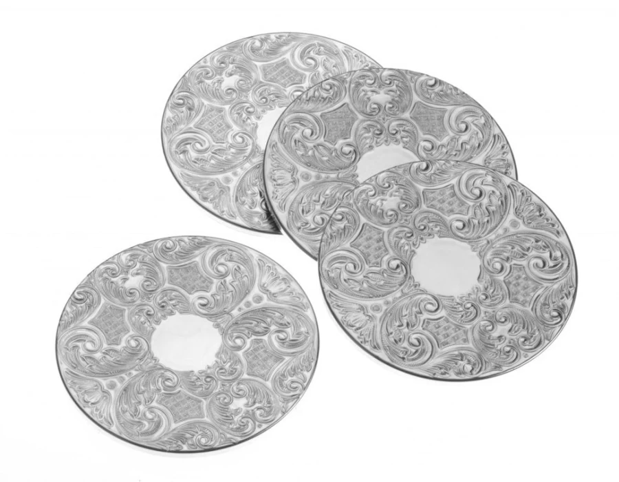 Arthur Price of England Silver Plated Set of 4 Premium Drink Coasters