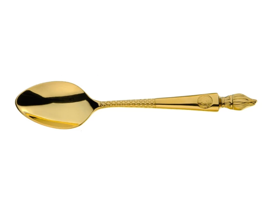 Arthur Price Luxury Gold Plated Coffee Spoon - Single, Empire Flame Design