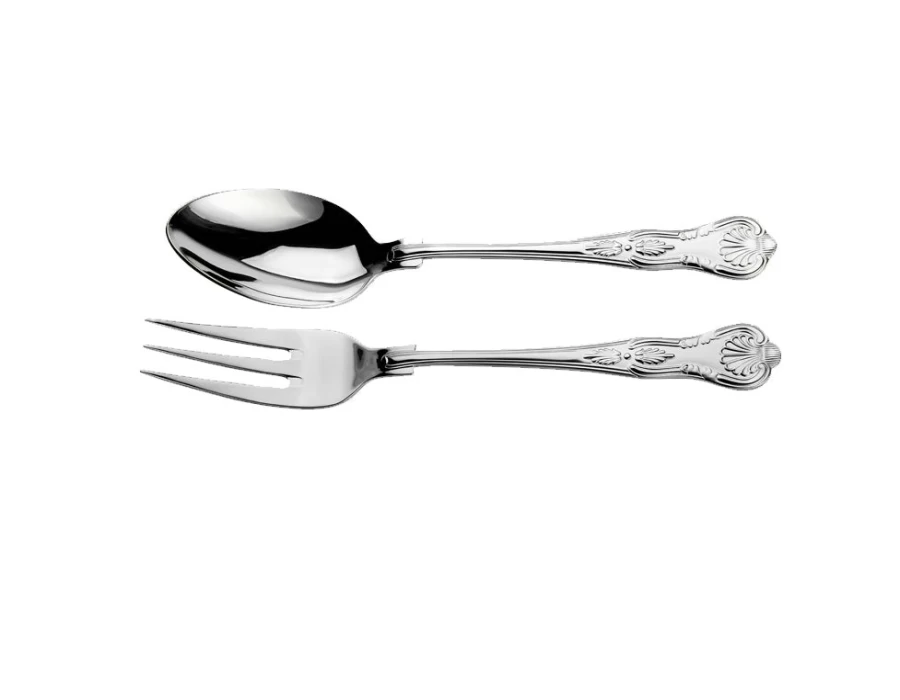 Arthur Price Kings Large Stainless Steel Serving Spoon and Fork Set - Single Piece, Premium Quality