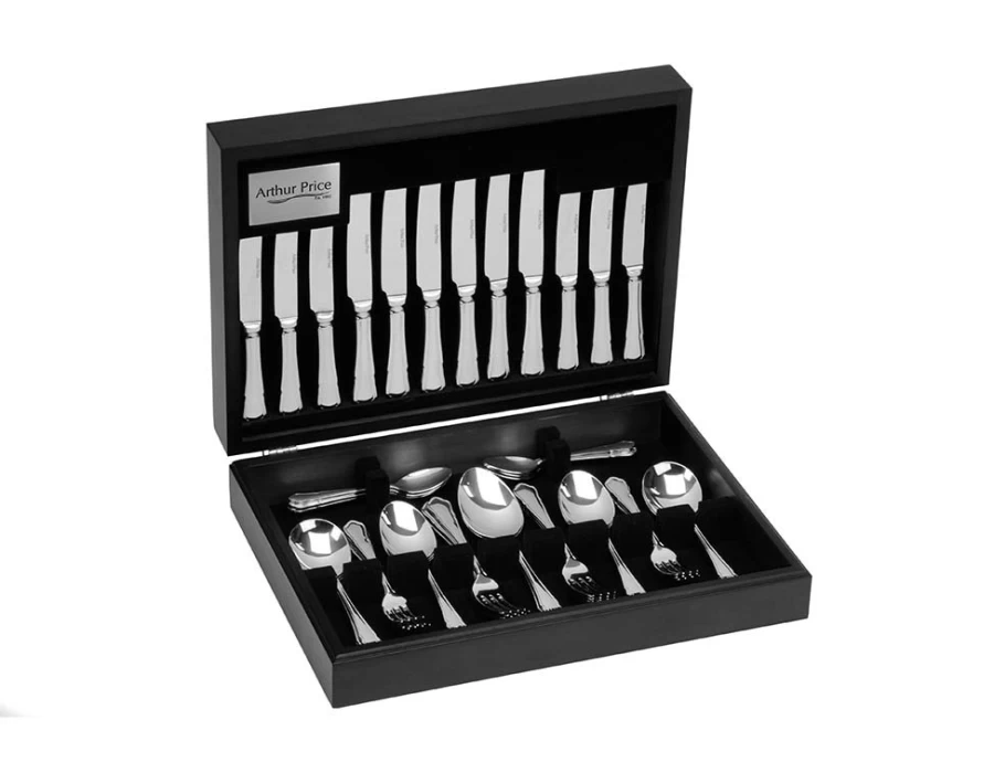 Arthur Price 124-Piece Stainless Steel Cutlery Set - Classic Everyday Canteen for 12 Place Settings