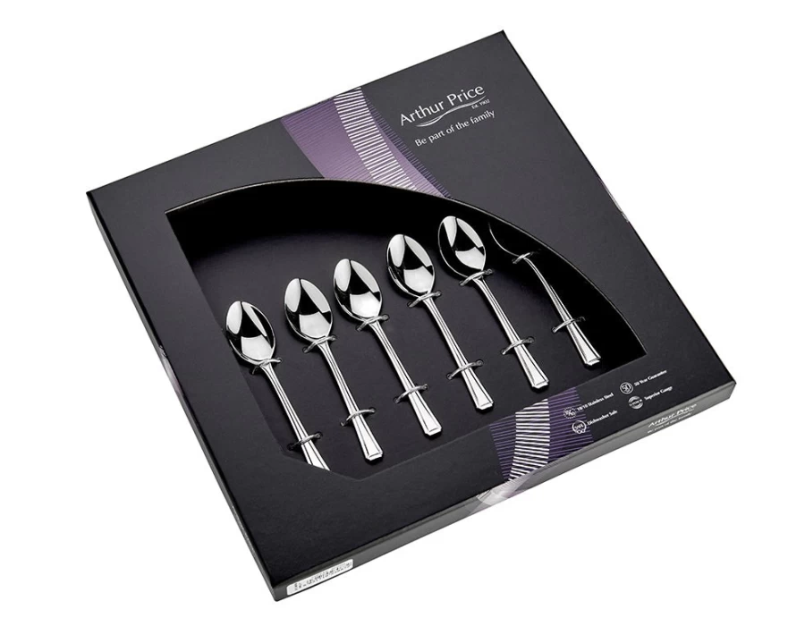 Arthur Price Everyday Classic Harley Set of 6 Stainless Steel Coffee Spoons - Elegant & Durable Dessert Teaspoons