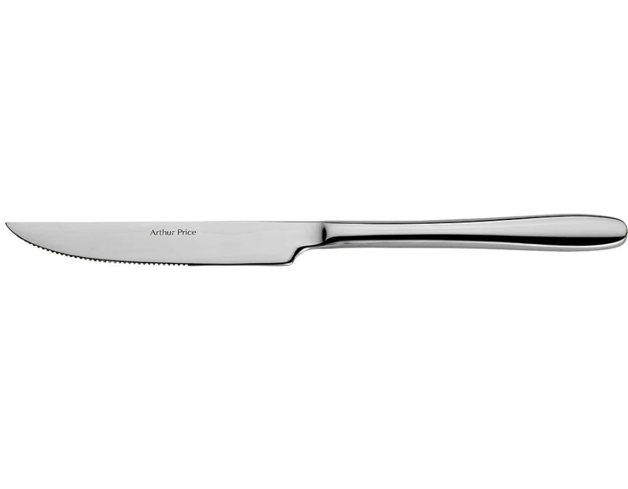 Arthur Price Everyday Classic Willow Steak Knife - Single Stainless Steel Serrated Blade, Elegant Ergonomic Handle, Dishwasher Safe