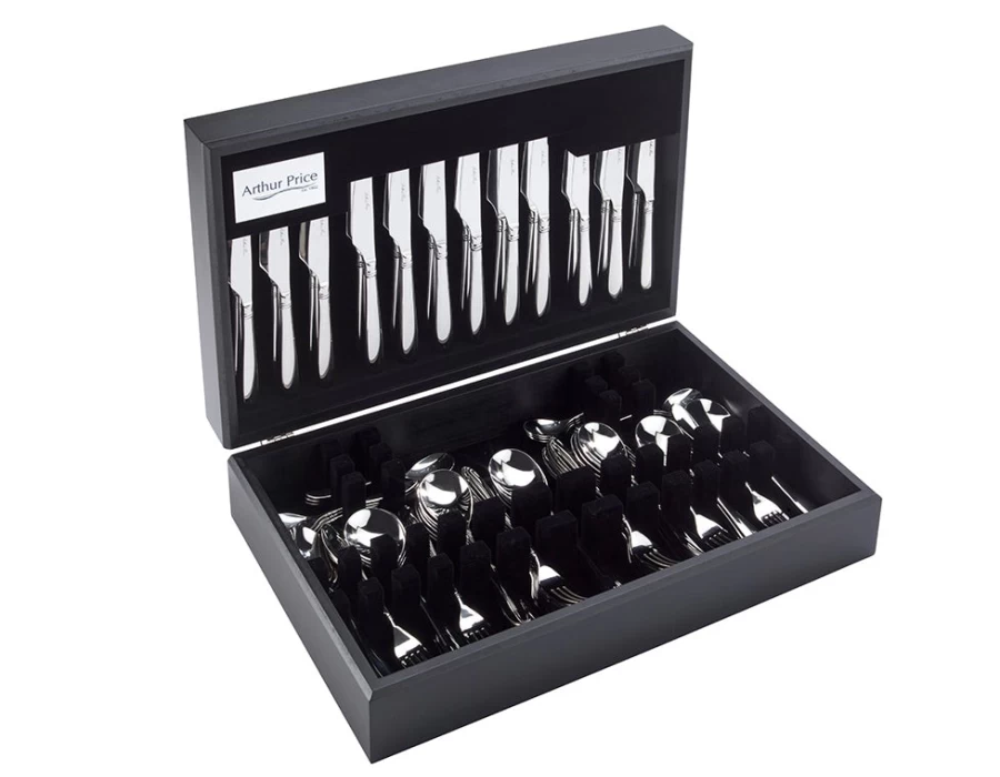 Arthur Price Signature Henley 88-Piece Stainless Steel Cutlery Set for 12 People - Elegant Canteen Collection