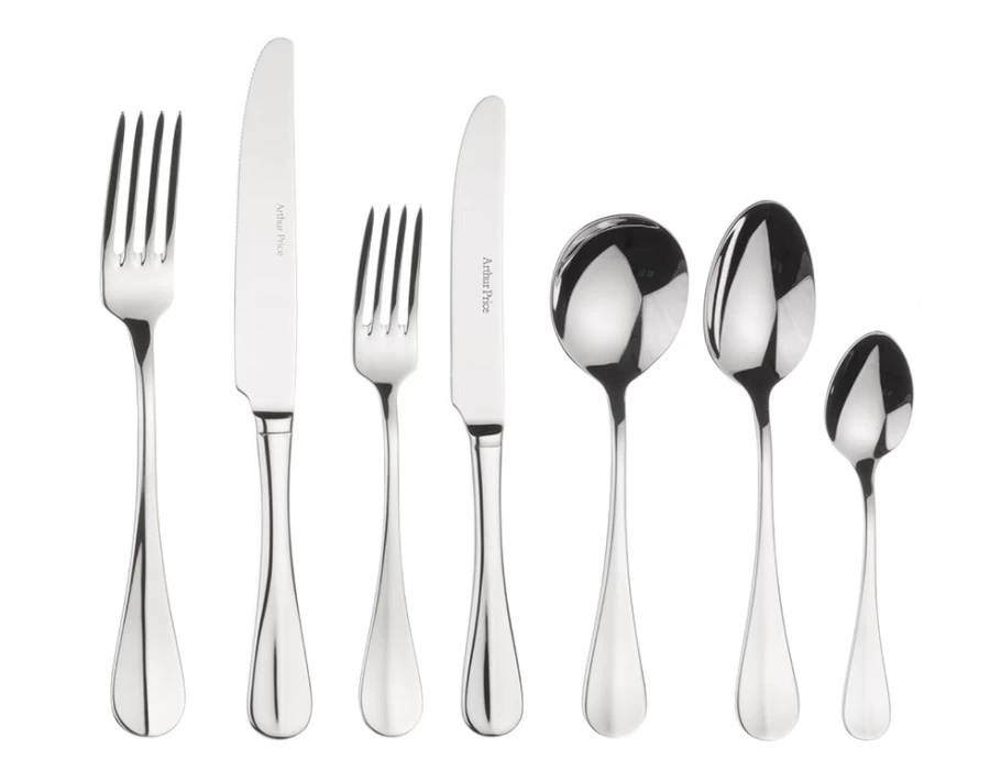 Arthur Price Everyday Classic Baguette 7-Piece Stainless Steel Cutlery Set - Single Person Place Setting in Gift Box
