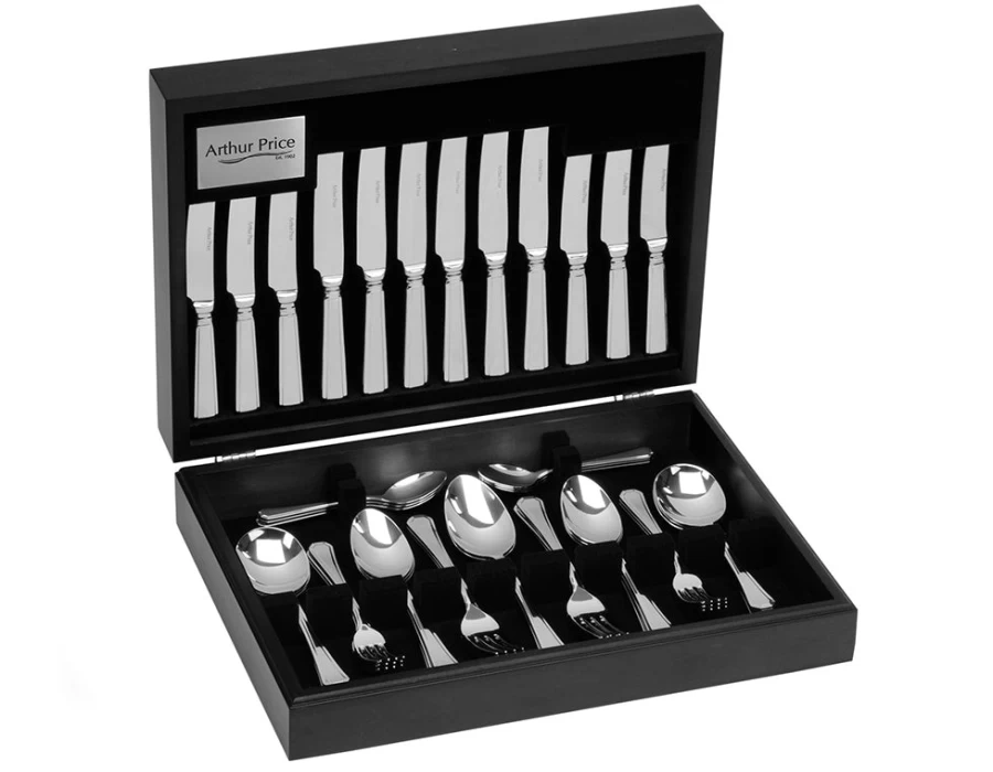 Arthur Price 44-Piece Stainless Steel Grecian Canteen Set - 6-Person Dinnerware, Classic Everyday Tableware