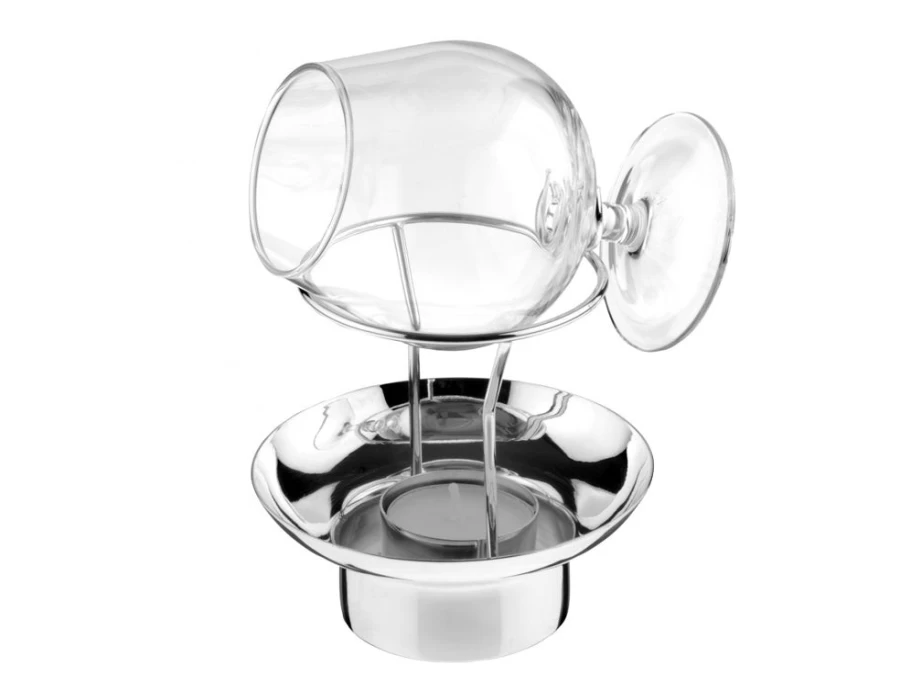 Arthur Price Silver Plated Contemporary Brandy Warmer Set with Glass - Elegant Barware Gift