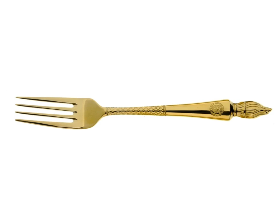 Arthur Price Luxury Gold Plated Table Fork - Single Piece, Empire Flame Design