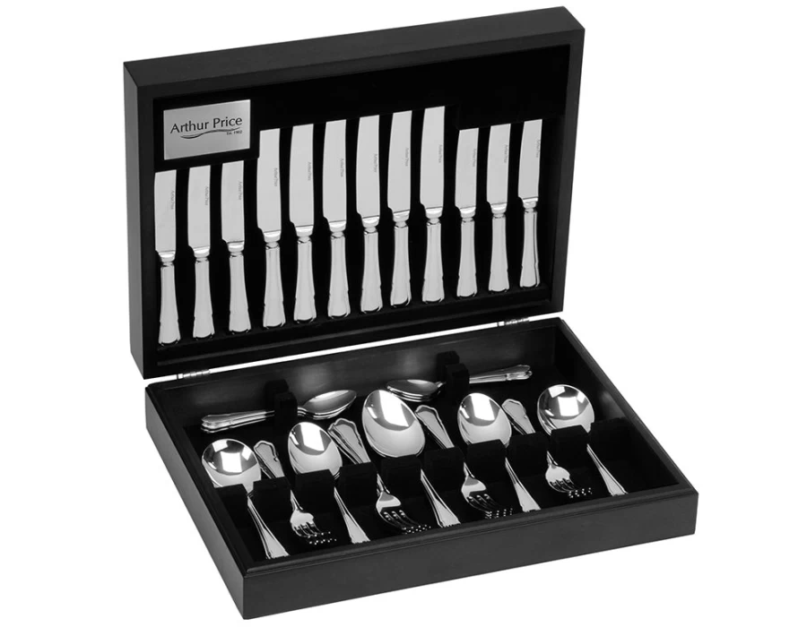 Arthur Price 88-Piece Stainless Steel Cutlery Set - Classic Everyday Flatware for 12 Place Settings