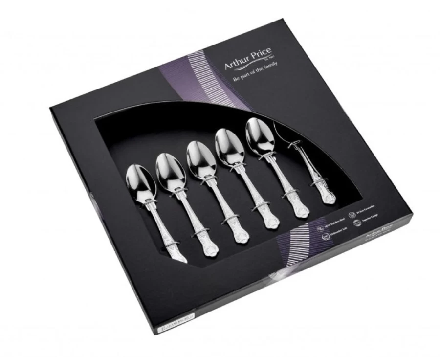Arthur Price Stainless Steel Classic Kings Set of 6 Coffee Spoons - Everyday Elegance
