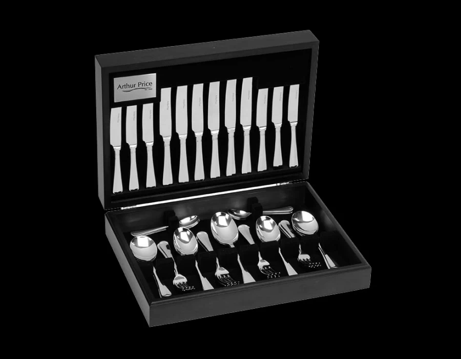 Arthur Price Everyday Classic 124-Piece Stainless Steel Rattail Canteen Cutlery Set - 12-Person Place Setting