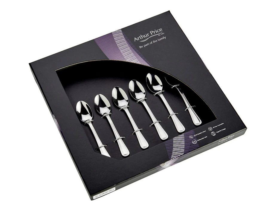 Arthur Price Everyday Classic Britannia Set of 6 Stainless Steel Coffee Spoons - Elegant Tea Dessert Spoons