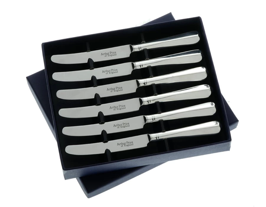 Arthur Price of England Rattail 6-Piece Tea Knife Set - Stainless Steel Cutlery Collection