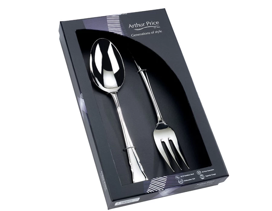 Arthur Price Stainless Steel Large Serving Spoon and Fork Set - Everyday Classic Dubarry Collection