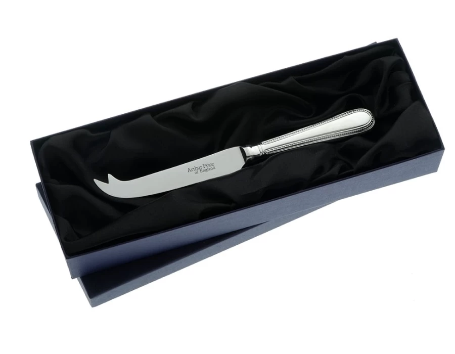 Arthur Price of England Stainless Steel Beaded Cheese Knife - Single, Elegant Cutlery for Gourmet Dining